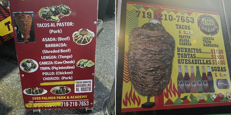 Tacos Tenexpa Menu