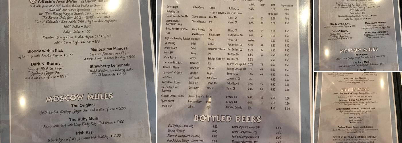 6th Alley Bar & Grill Menu