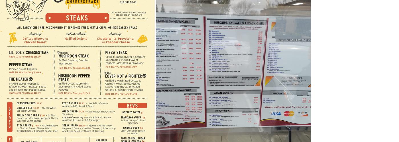 Philly Cheese Steak Menu