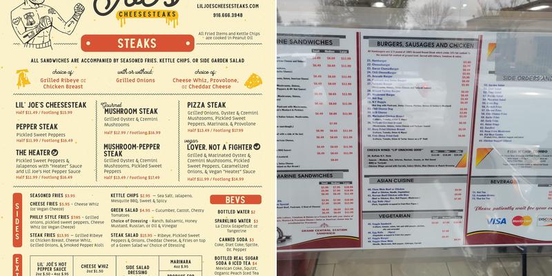 Philly Cheese Steak Menu