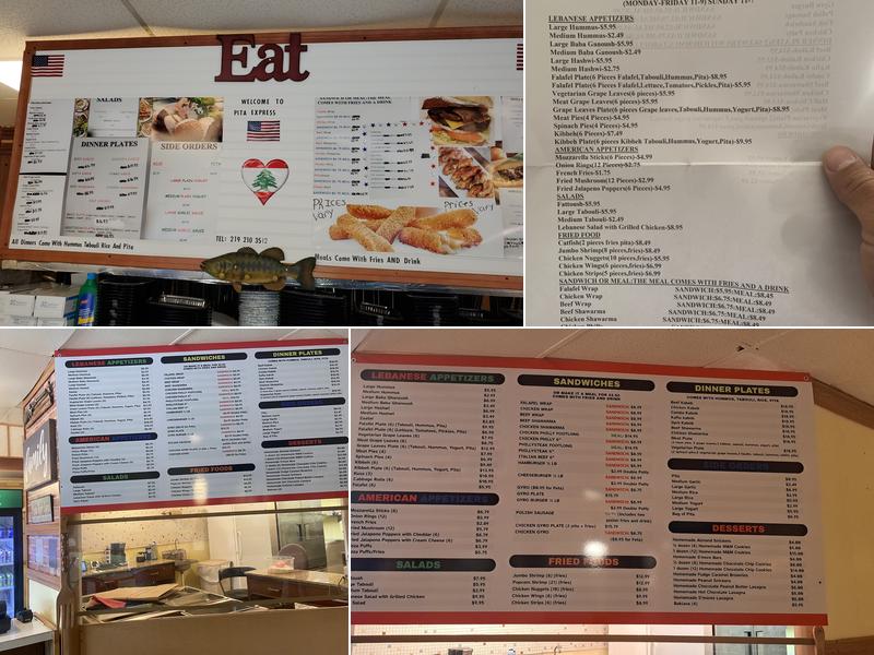 Tony’s Diner Menu