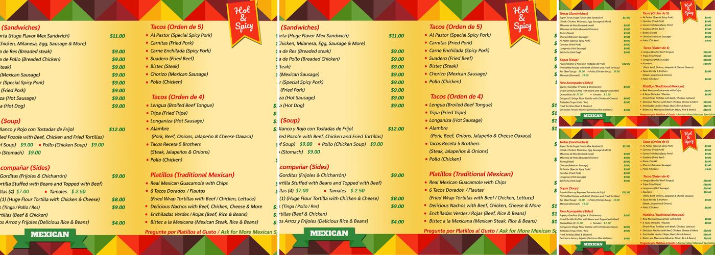 5 Brothers Taqueria (Hackettstown) Menu