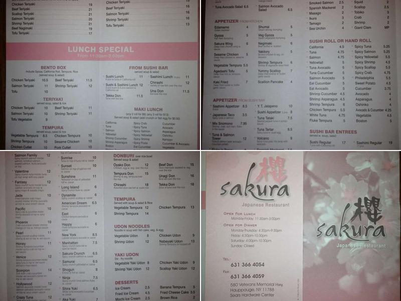 Sakura Sushi Menu