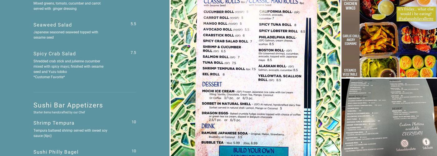 Sáfu Sushi Menu