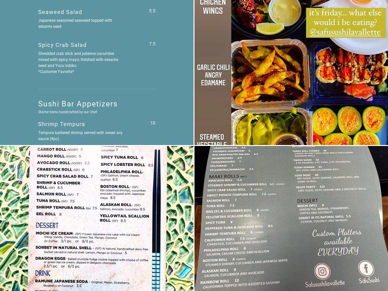 Sáfu Sushi Menu