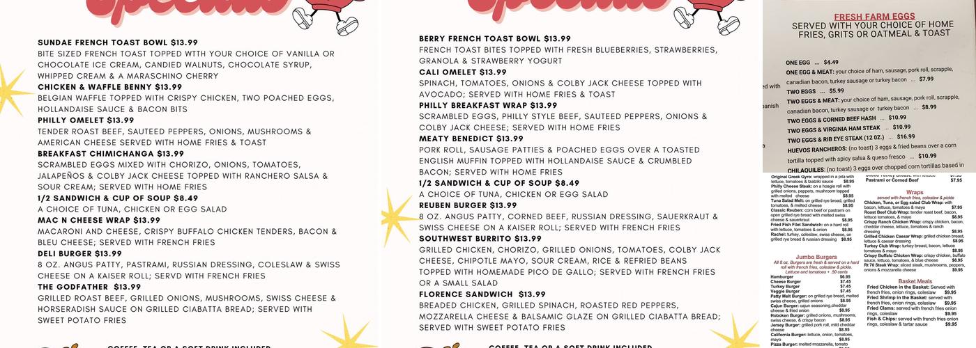 RT 70 Diner Menu