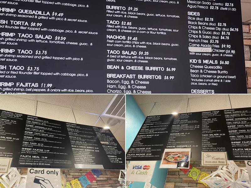 West Coast Taco Shop Menu
