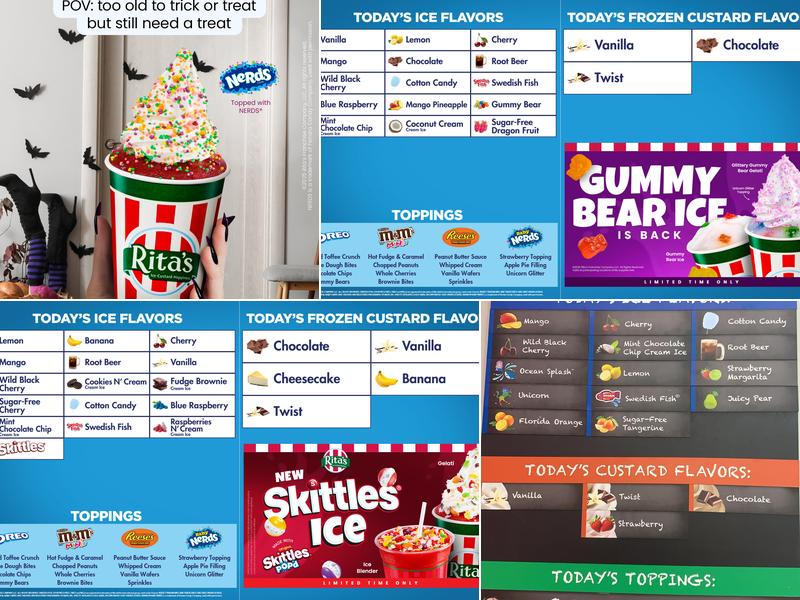 Rita's Italian Ice & Frozen Custard Menu