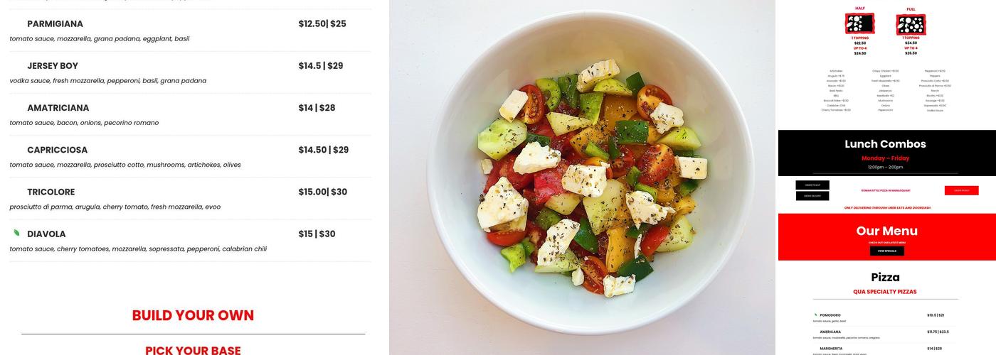 Qua Pizza Menu