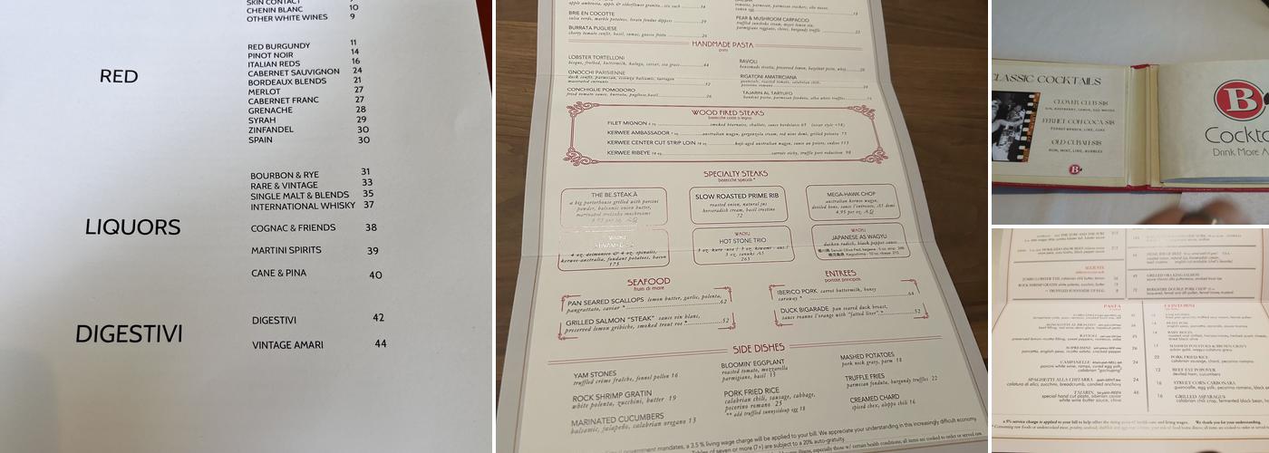 BE.STEAK.A Menu