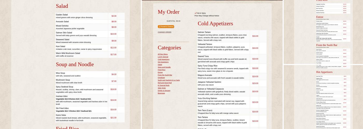 Conchitas Restaurant Menu