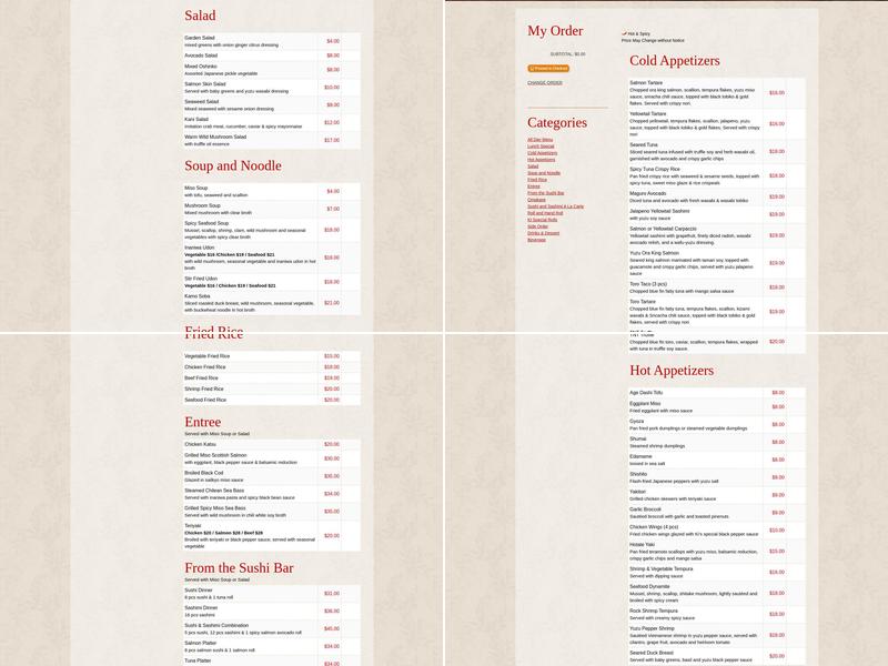Conchitas Restaurant Menu