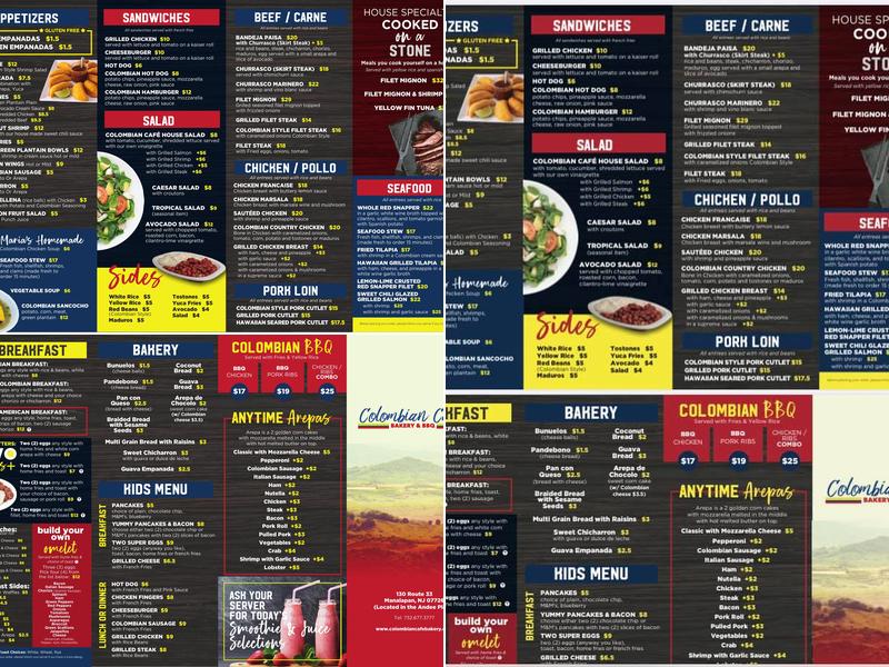 Colombian Cafe Menu