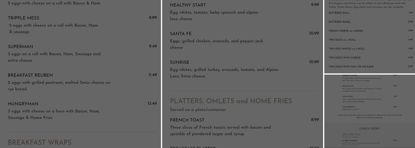 Atlantic Avenue Deli & Catering Menu