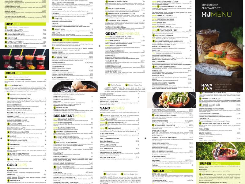Hava Java Wesley Menu