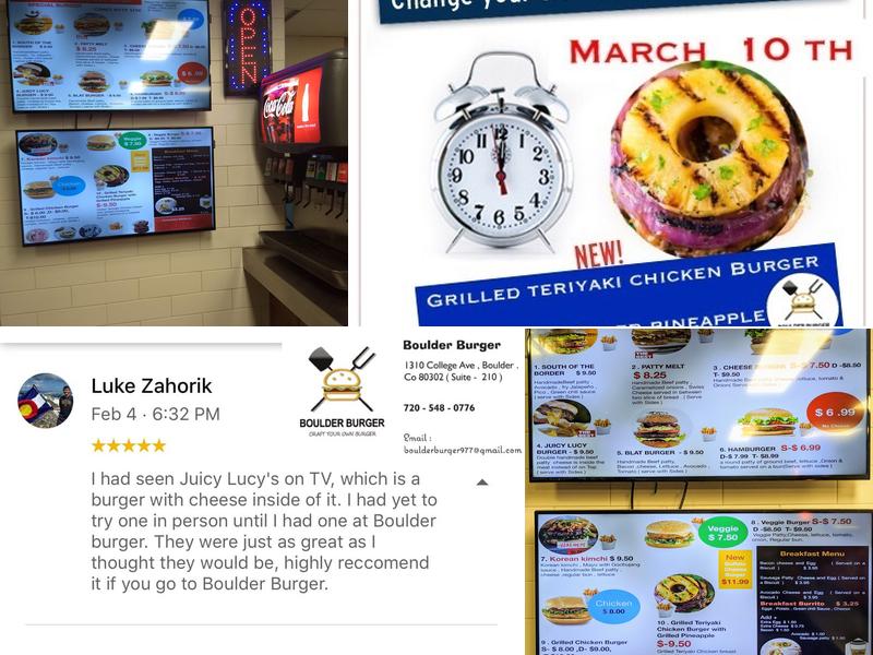 Boulder Burger Menu
