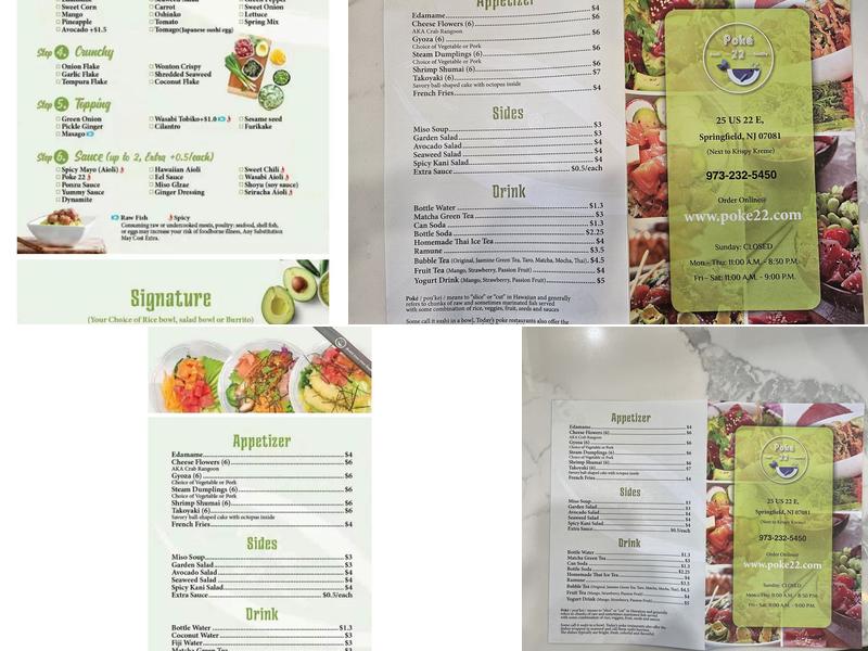 Poke 22 Menu