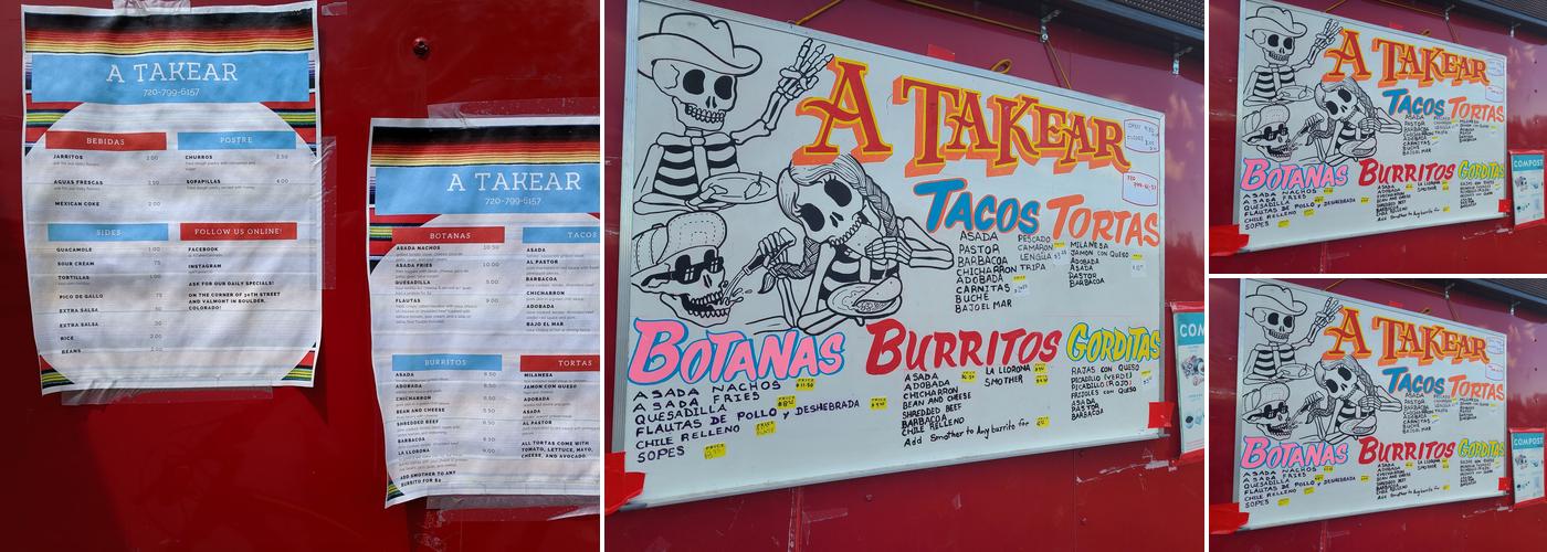 A Takear Menu