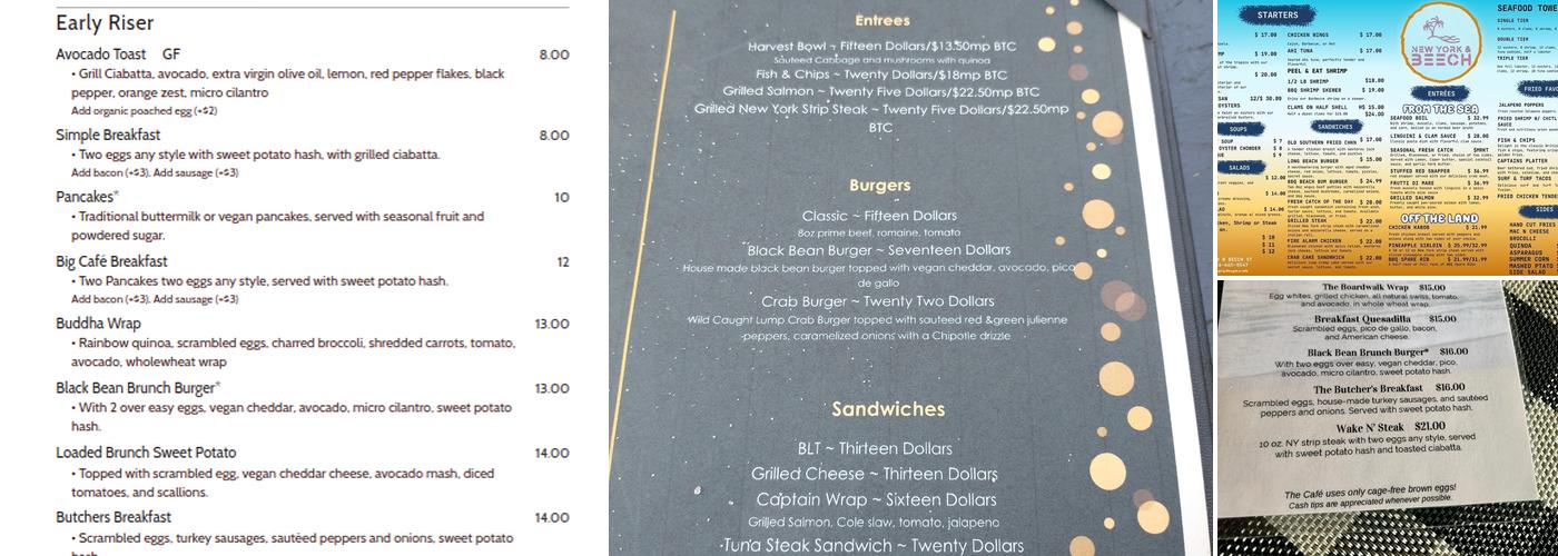 The Café Menu