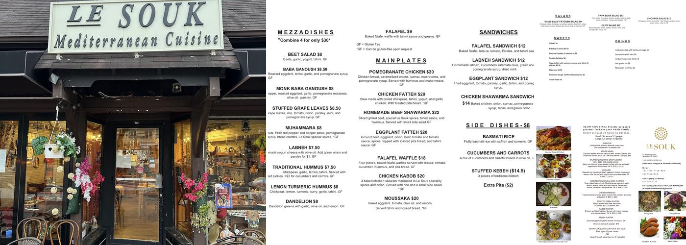 Le Souk Menu
