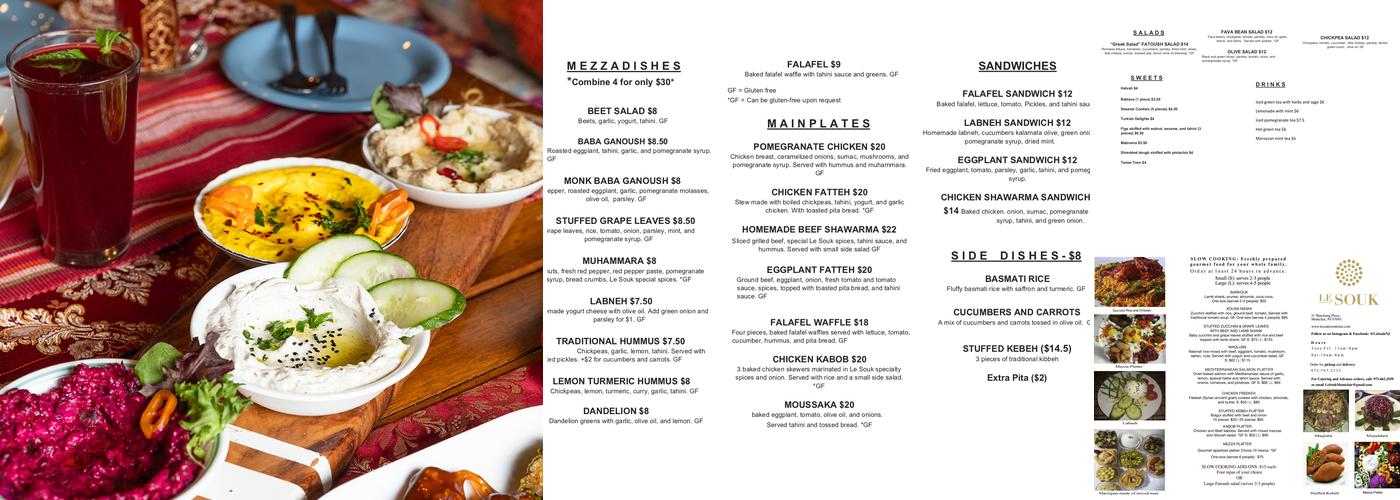 Le Souk Menu