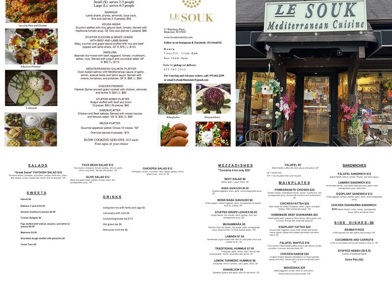 Le Souk Menu