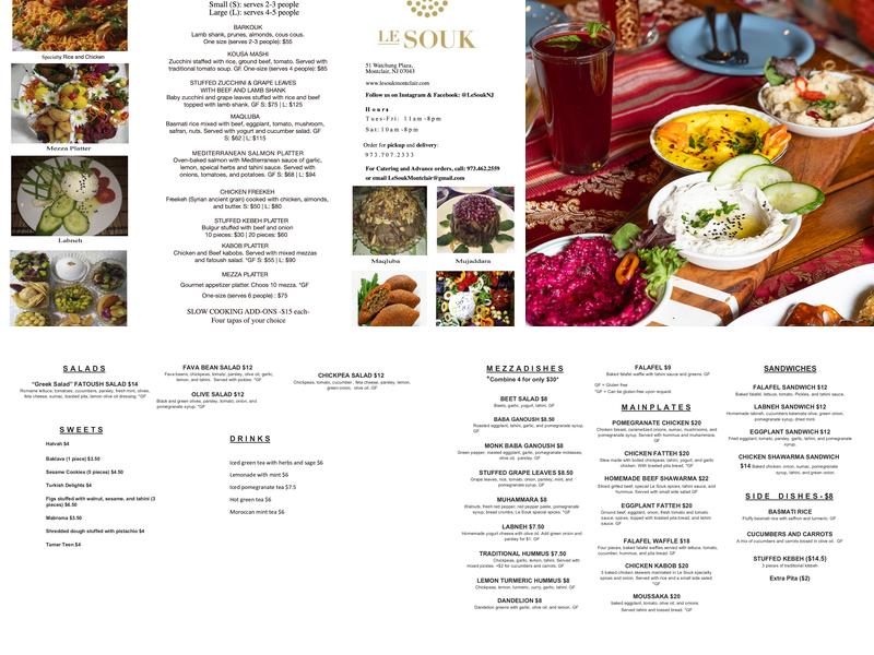 Le Souk Menu