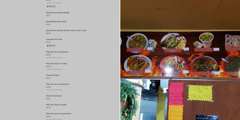 Birrieria Los 7 Hermanos Menu