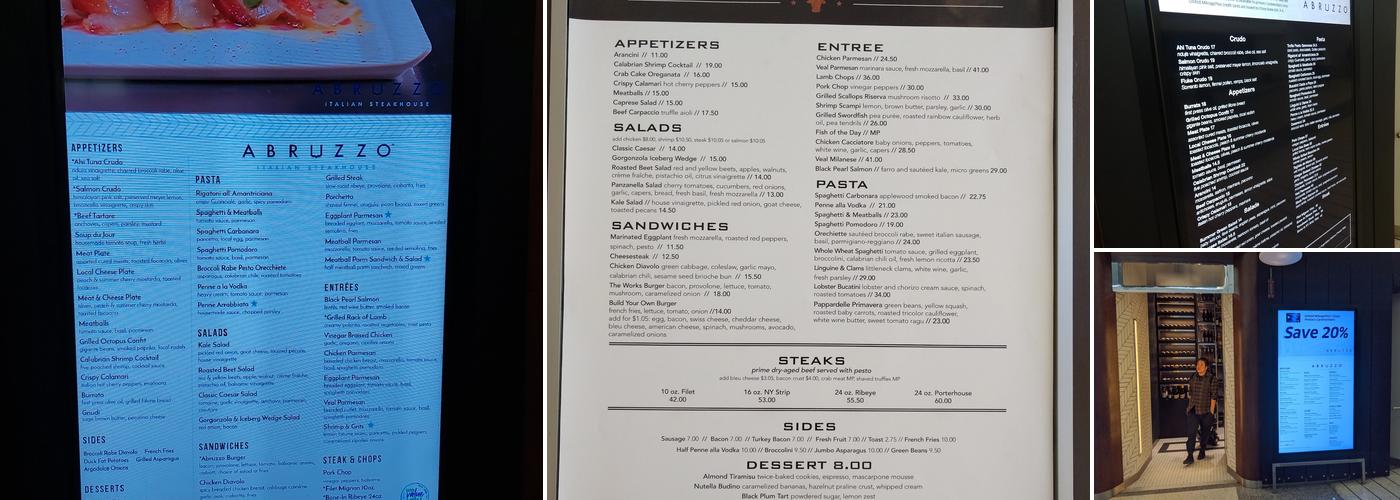 Abruzzo Italian Steakhouse Menu