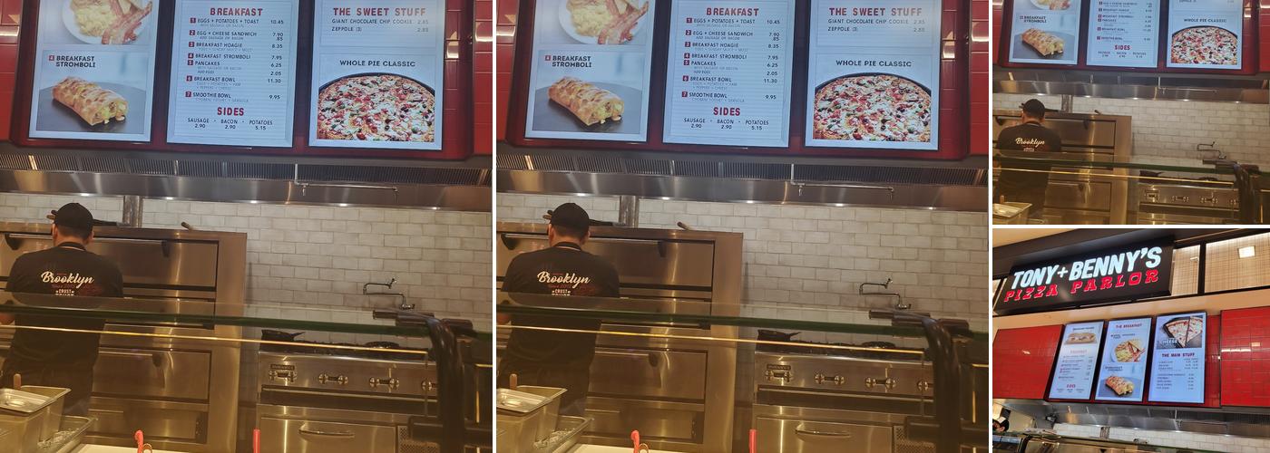 Tony + Benny's Pizza Parlor Menu