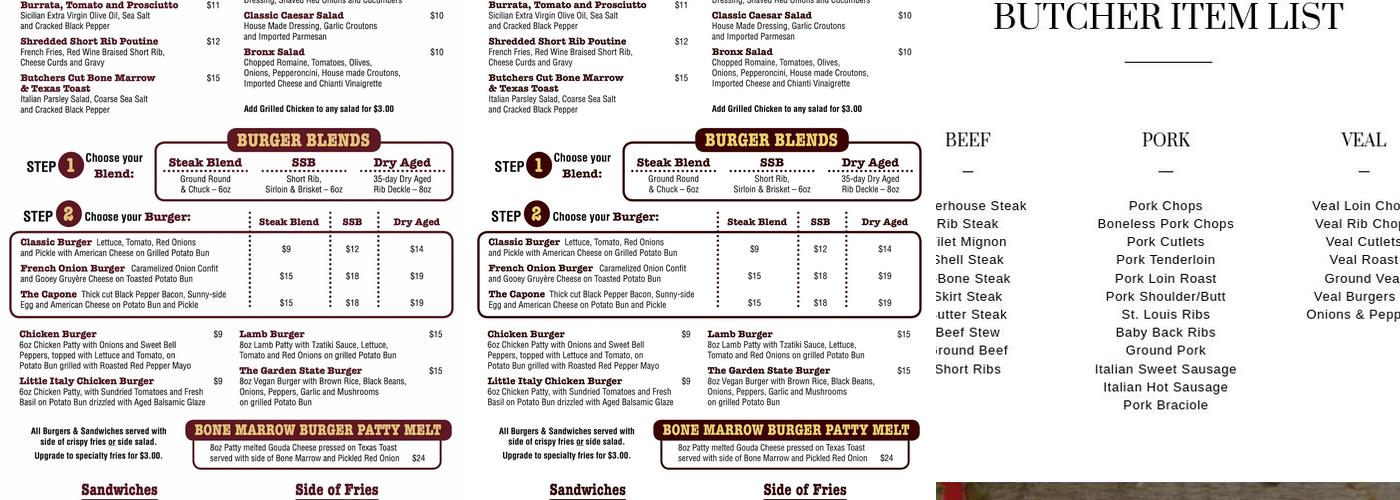 Westwood Prime Eats Menu