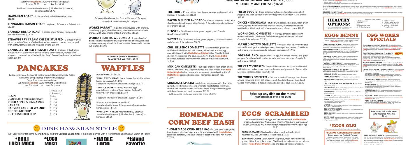 Egg Works Menu