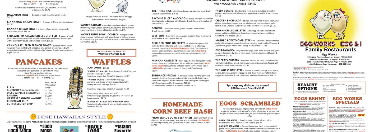 Egg Works Menu