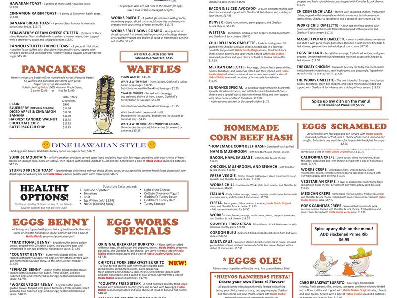 Egg Works Menu