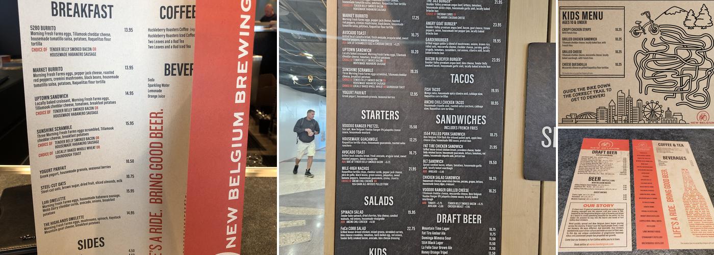 New Belgium Brewing Menu