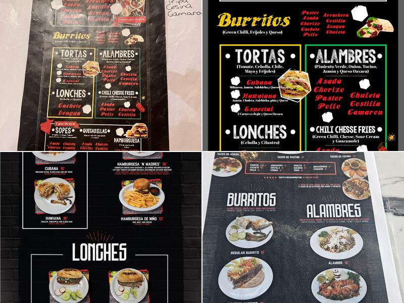 El Tacon Madres Menu