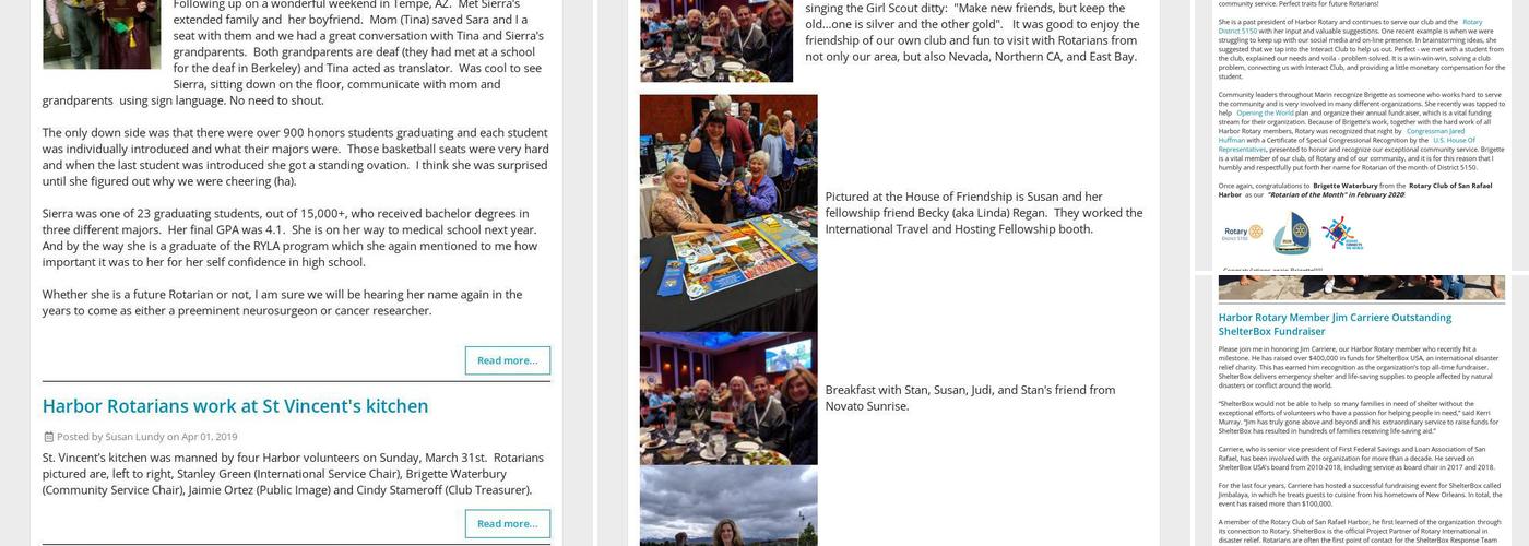 Rotary Club of San Rafael Harbor Menu