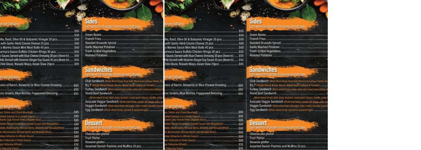Paradigm Hotels Group Menu