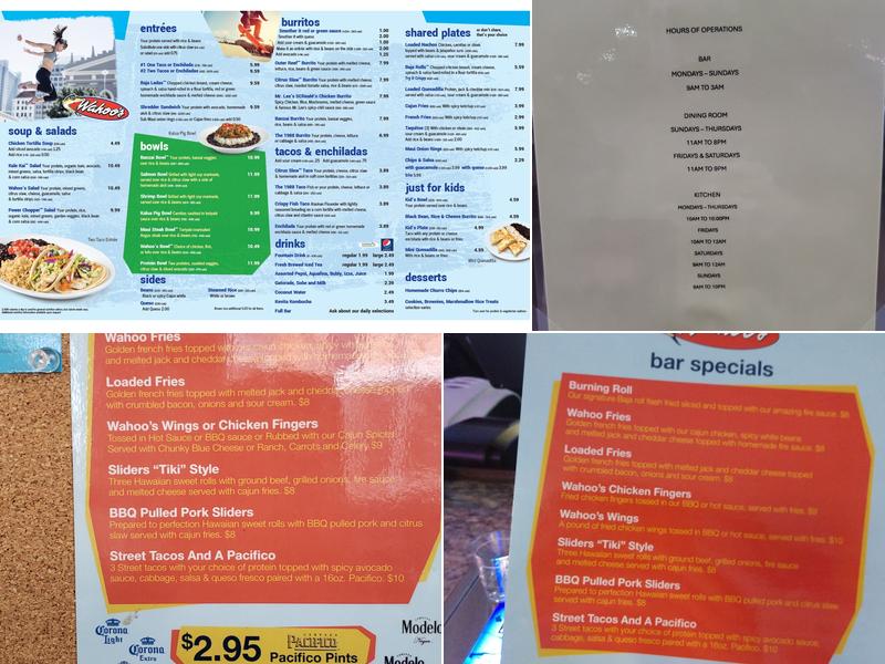 Wahoo's Fish Taco Menu