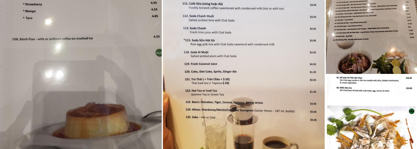 Pho Saigon 8 Menu