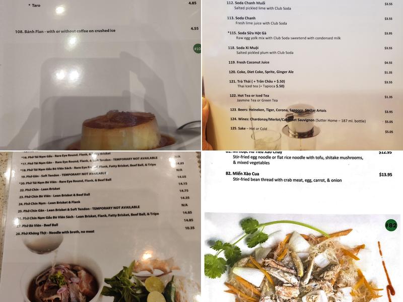 Pho Saigon 8 Menu