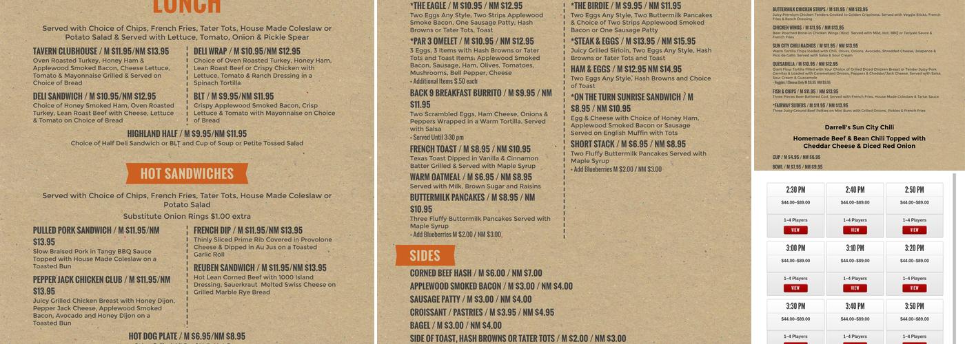 Eagle Crest Menu