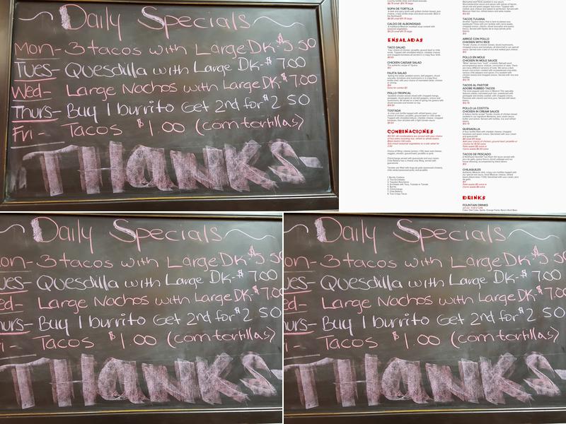 La Costita Express Taqueria & Lottery Menu