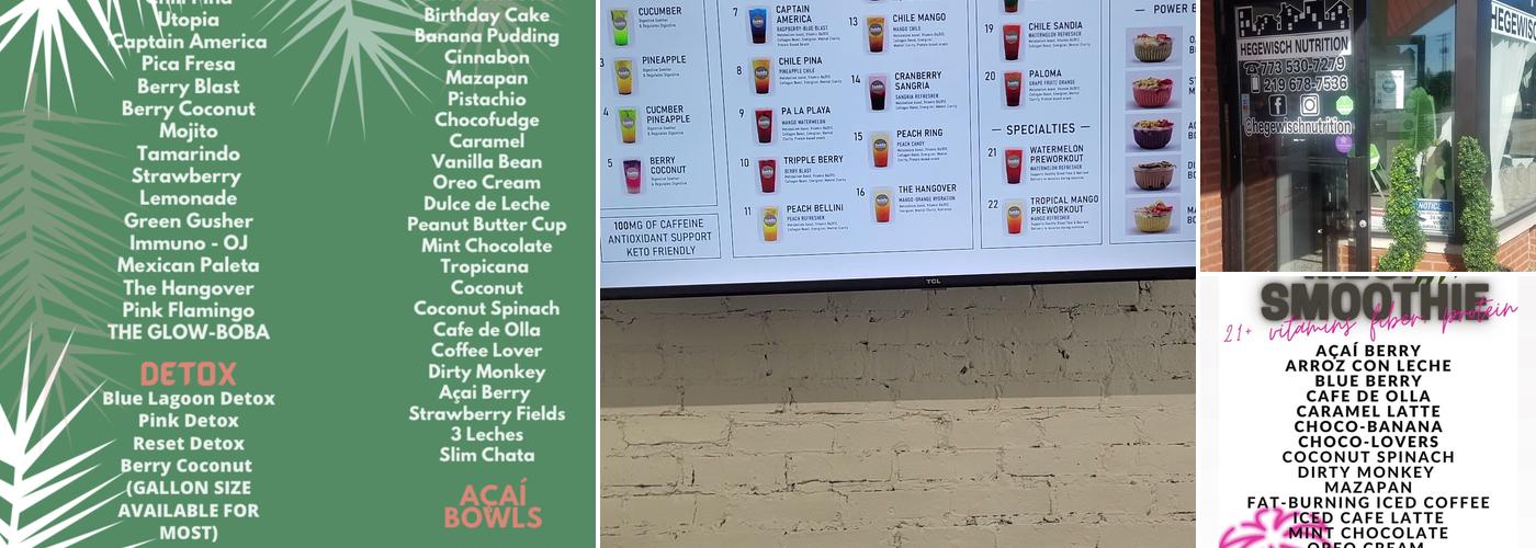 Hegewisch Nutrition Menu