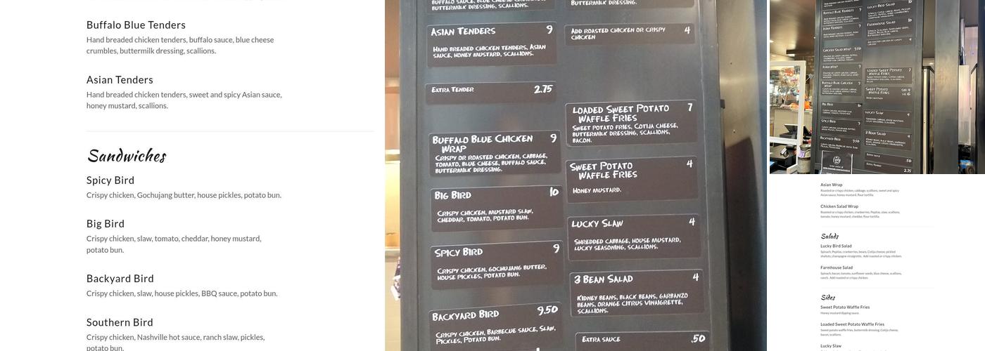 Lucky Bird Menu