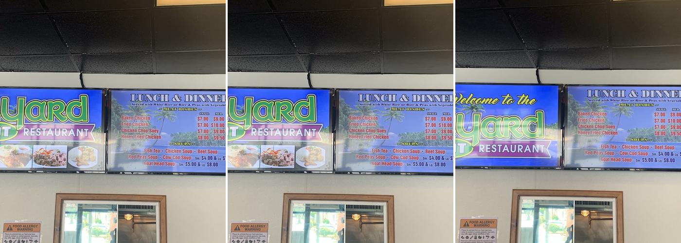 the yard pot Menu