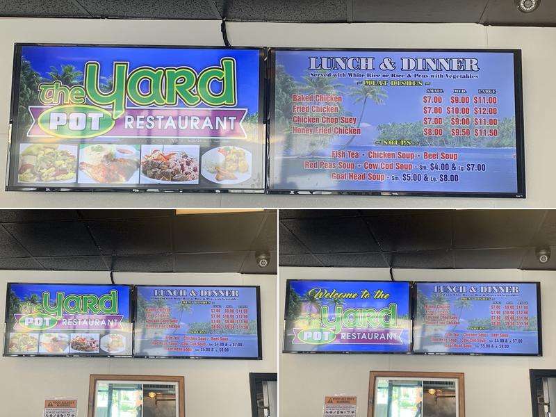 the yard pot Menu