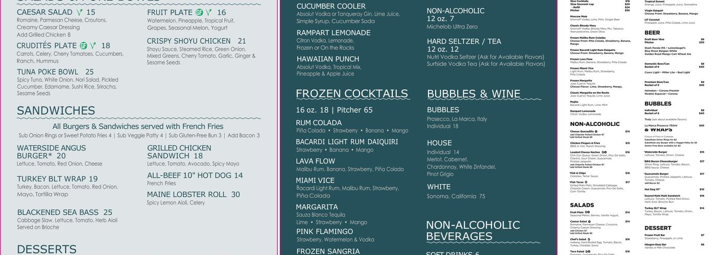 Waterside Café Menu