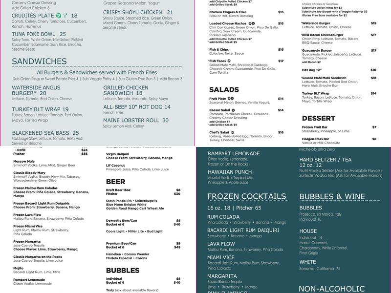 Waterside Café Menu