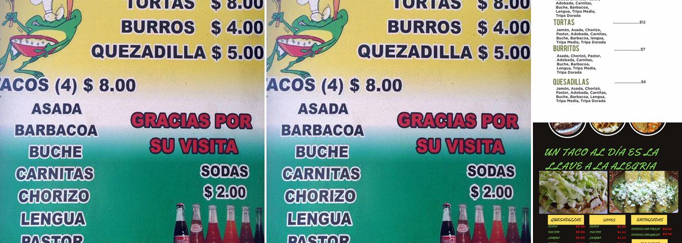 Tacos Marlene Menu